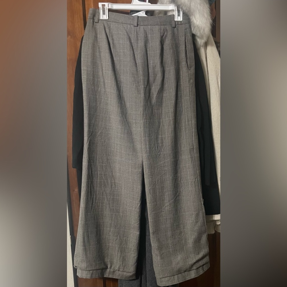 J Crew Italian Wool Herringbone Wide Leg Pants Trousers - Picture 3 of 16